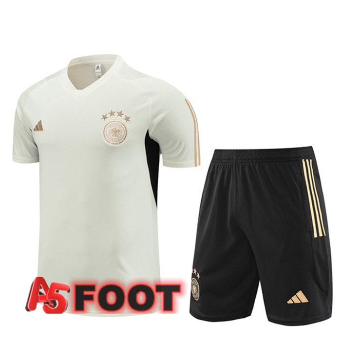 Ensemble Training T-Shirts Allemagne + Shorts Blanc 2023/2024