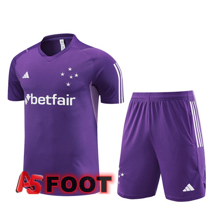 Ensemble Training T-Shirts Cruzeiro EC + Shorts Pourpre 2023/2024