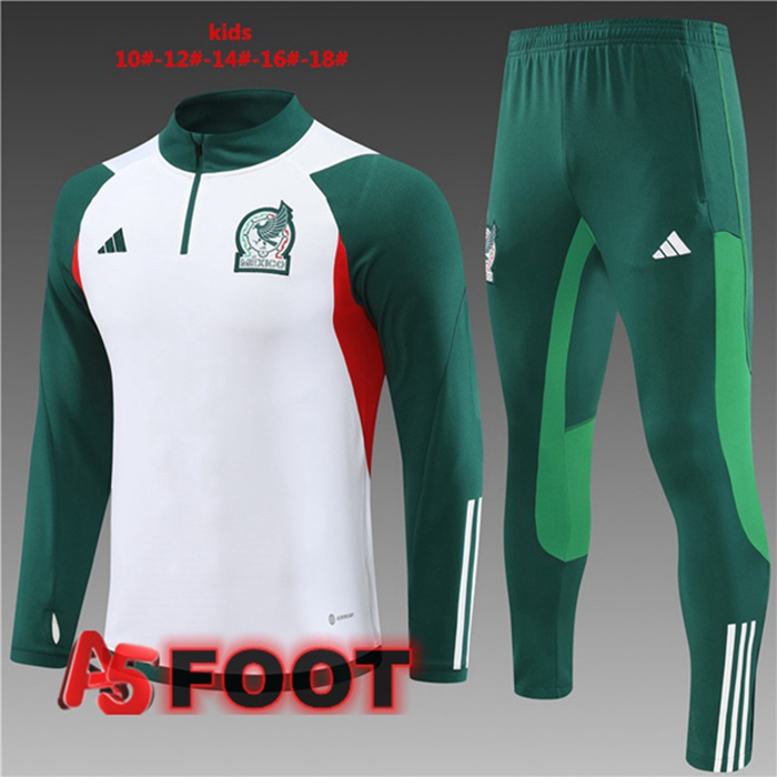 Ensemble Survetement de Foot Mexique Enfant Blanc 2023/2024