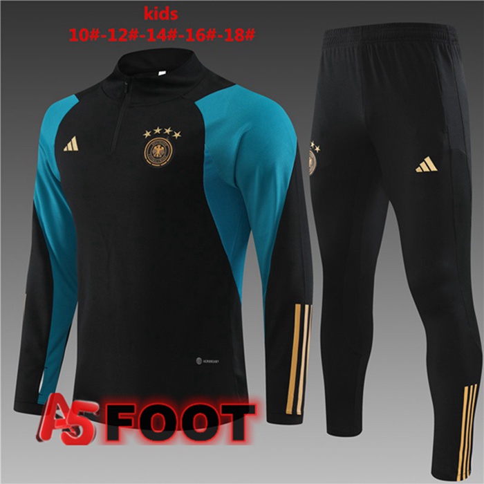 Ensemble Survetement de Foot Allemagne Enfant Noir 2023/2024