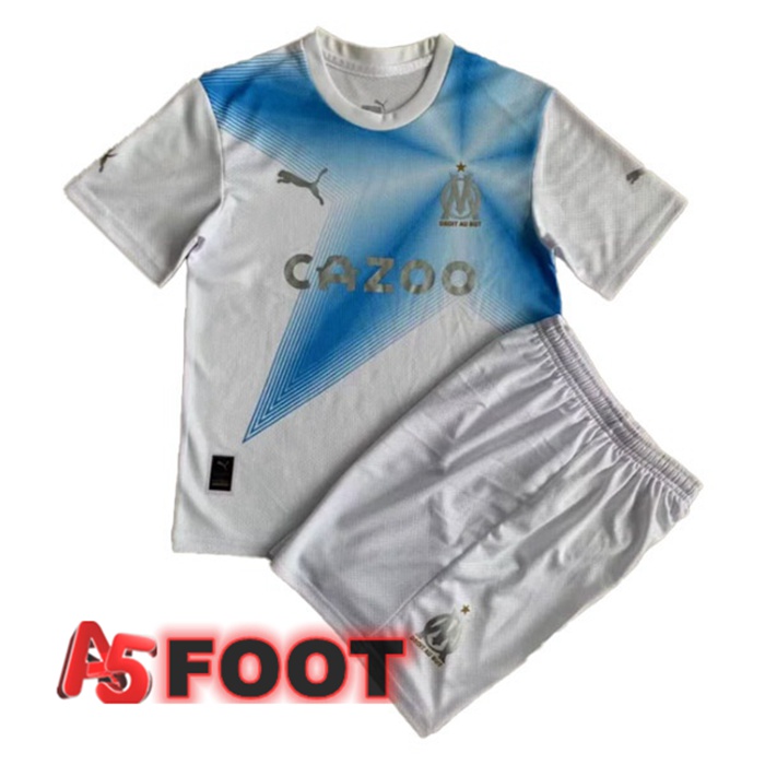 Maillot de Foot Marseille OM Enfant Édition 30e Anniversaire Blanc Bleu 2022/2023