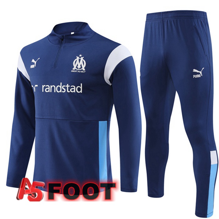 Ensemble Survetement de Foot Marseille OM Bleu Royal 2023/2024