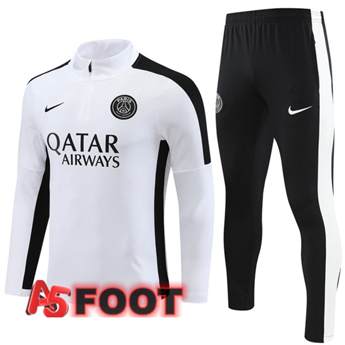Ensemble Survetement de Foot Paris PSG Blanc 2023/2024
