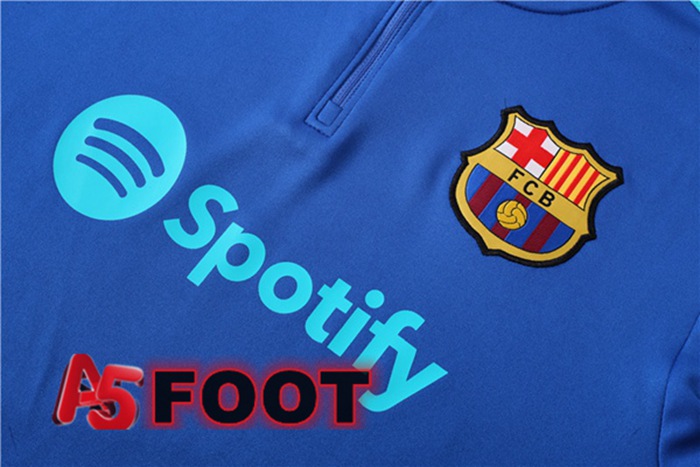 Ensemble Survetement de Foot FC Barcelone Bleu 2023/2024
