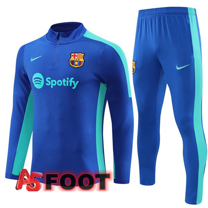 Ensemble Survetement de Foot FC Barcelone Bleu 2023/2024