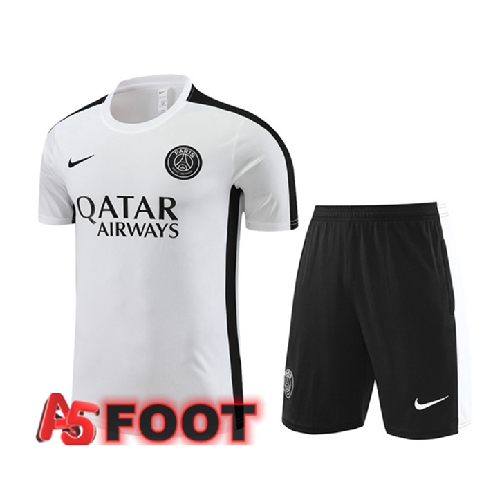 Ensemble Training T-Shirts Paris PSG + Shorts Blanc 2023/2024