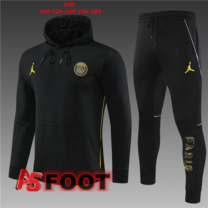 Veste A Capuche Survetement Foot JORDAN Paris PSG Enfant Noir 2023/2024