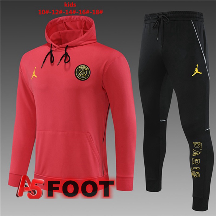 Veste A Capuche Survetement Foot JORDAN Paris PSG Enfant Rouge 2023/2024