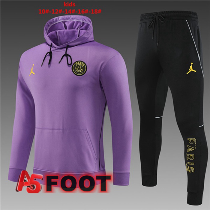 Veste A Capuche Survetement Foot JORDAN Paris PSG Enfant Pourpre 2023/2024