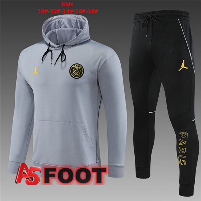 Veste A Capuche Survetement Foot JORDAN Paris PSG Enfant Gris 2023/2024
