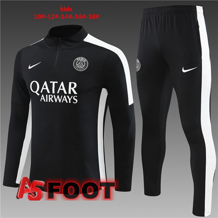 Ensemble Survetement de Foot Paris PSG Enfant Noir 2023/2024