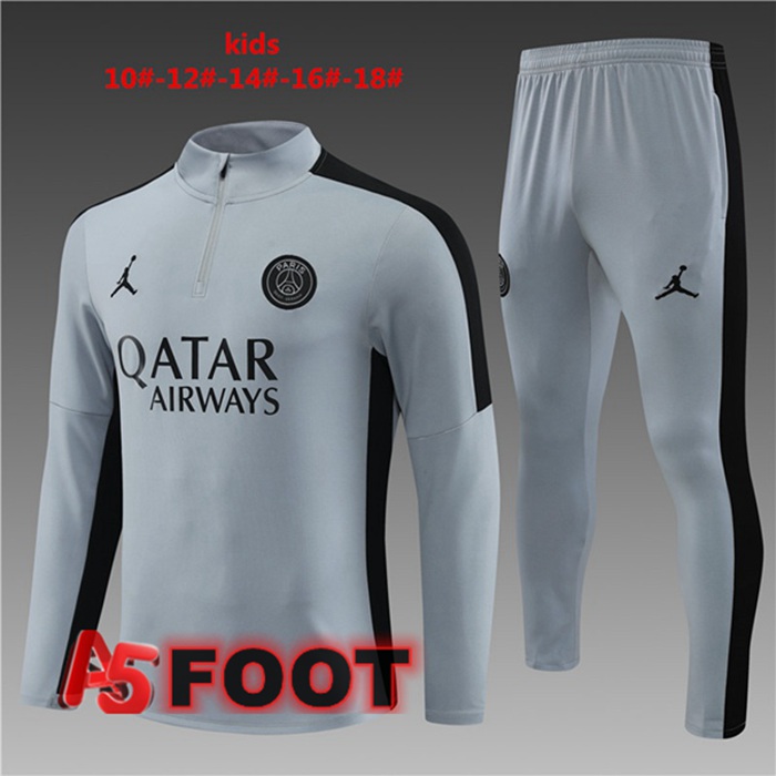 Ensemble Survetement de Foot JORDAN Paris PSG Enfant Gris 2023/2024