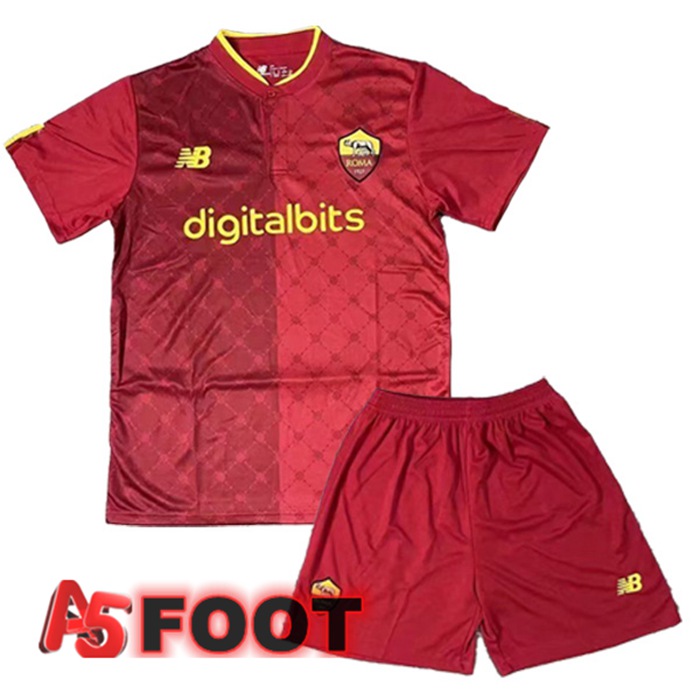 Maillot de Foot AS Roma Enfant Domicile Rouge 2022/2023