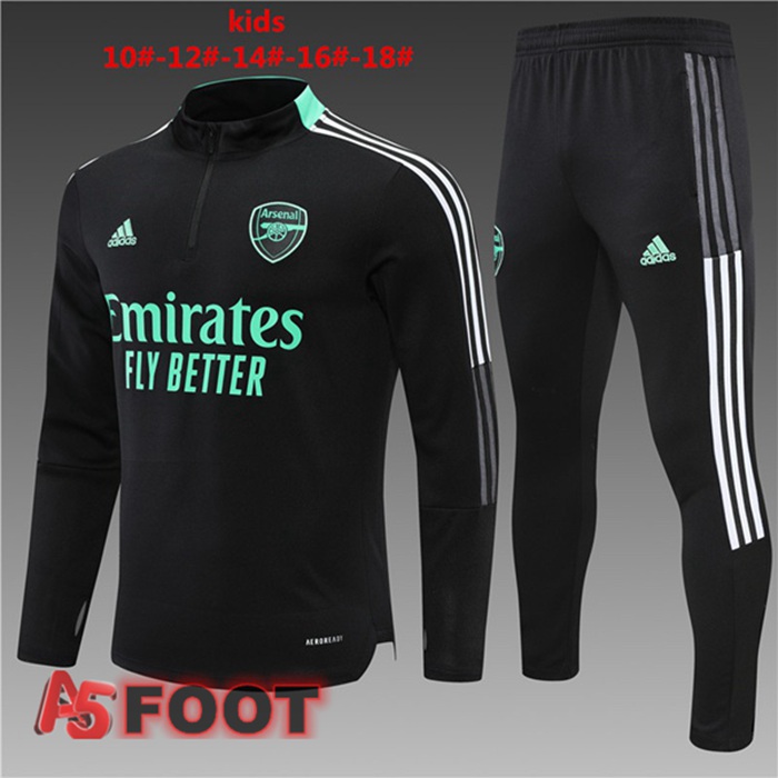 Ensemble Survetement Foot Arsenal Enfant Noir 21/22
