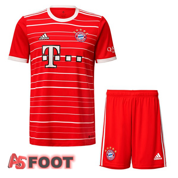 Maillot de Foot Bayern Munich Enfant Domicile Rouge 2022/2023