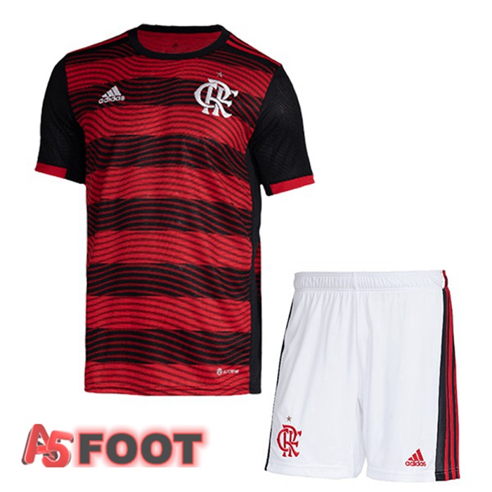 Maillot Foot Flamengo Enfant Domicile Rouge Noir 22/23