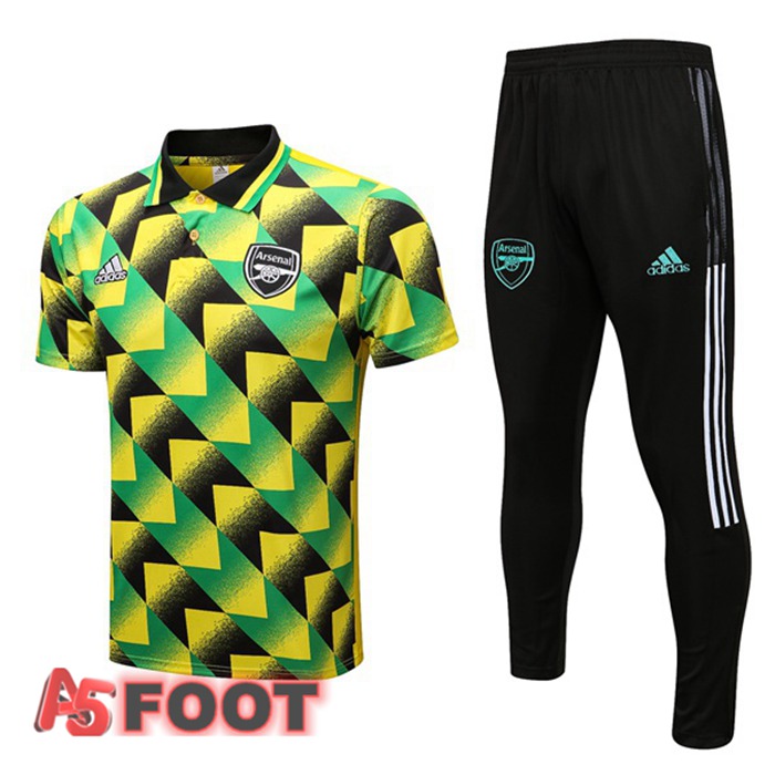 Ensemble Polo Arsenal + Pantalon Vert Noir 2022/2023