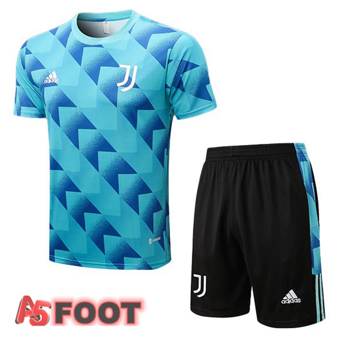 Training T-Shirts Juventus + Shorts Bleu 22/23