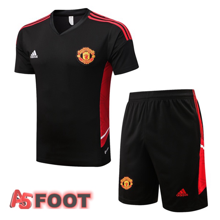 Training T-Shirts Manchester United + Shorts Noir 22/23
