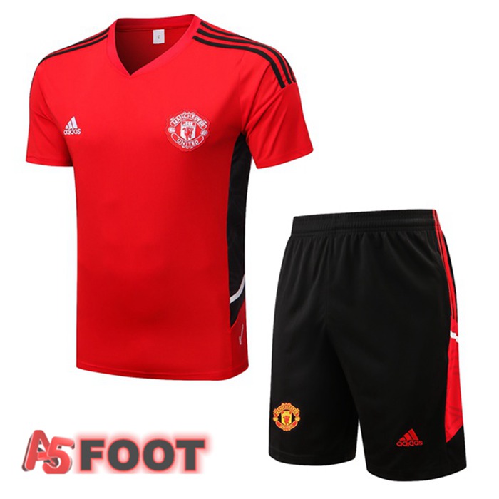 Training T-Shirts Manchester United + Shorts Rouge 22/23