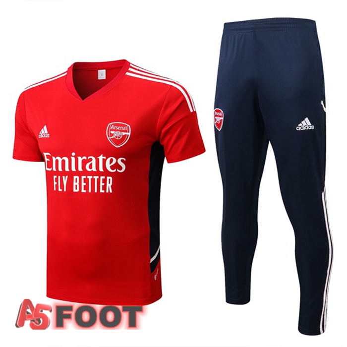 Training T-Shirts Arsenal + Pantalon Rouge 22/23