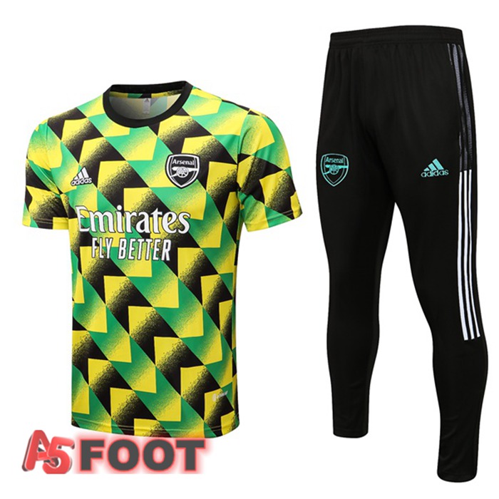 Ensemble Training T-Shirts Arsenal + Pantalon Vert Noir 2022/2023