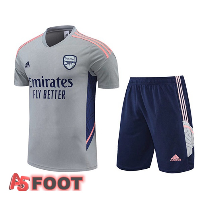 Ensemble Training T-Shirts Arsenal + Shorts Gris 2022/2023