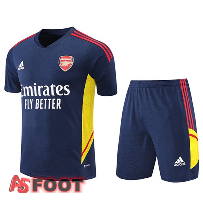 Ensemble Training T-Shirts Arsenal + Shorts Bleu Royal 2022/2023