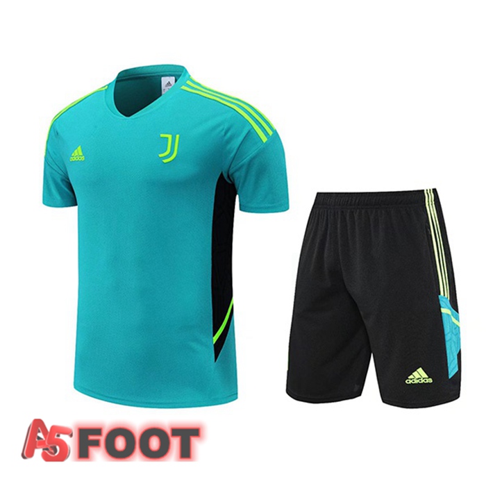 Ensemble Training T-Shirts Juventus + Shorts Vert 2022/2023