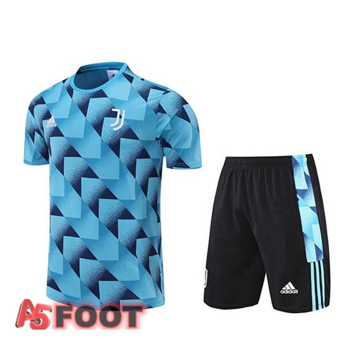 Ensemble Training T-Shirts Juventus + Shorts Bleu 2022/2023