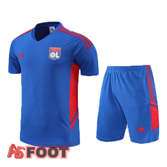 Ensemble Training T-Shirts Lyon OL + Shorts Bleu 2022/2023