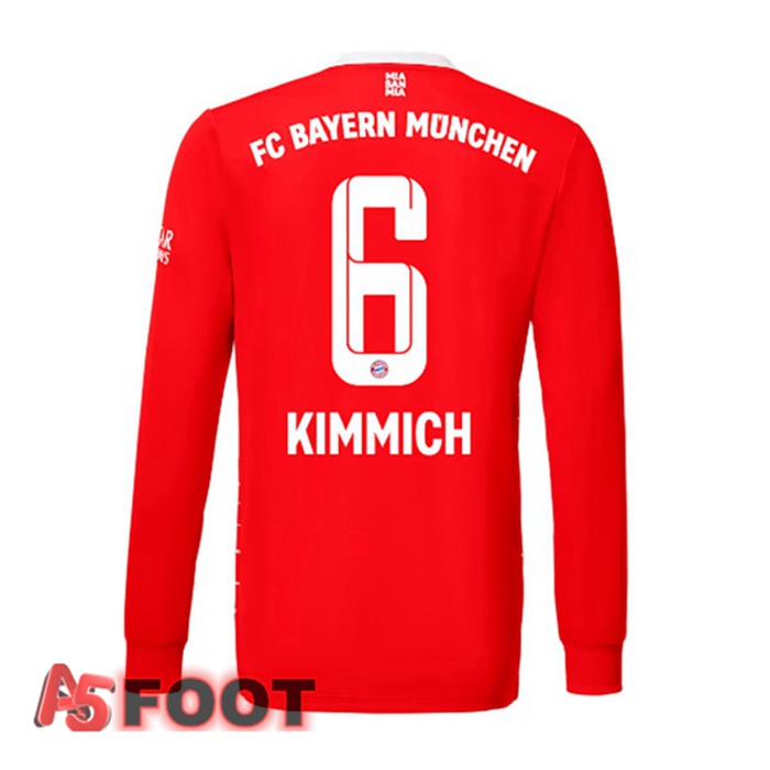 Maillot de Foot Bayern Munich (Kimmich 6) Domicile Manche Longue Rouge 2022/2023