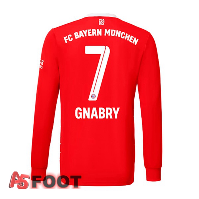 Maillot de Foot Bayern Munich (Gnabry 7) Domicile Manche Longue Rouge 2022/2023