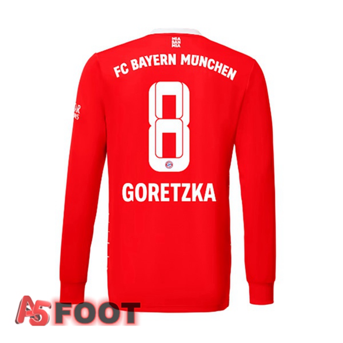 Maillot de Foot Bayern Munich (Goretzka 8) Domicile Manche Longue Rouge 2022/2023