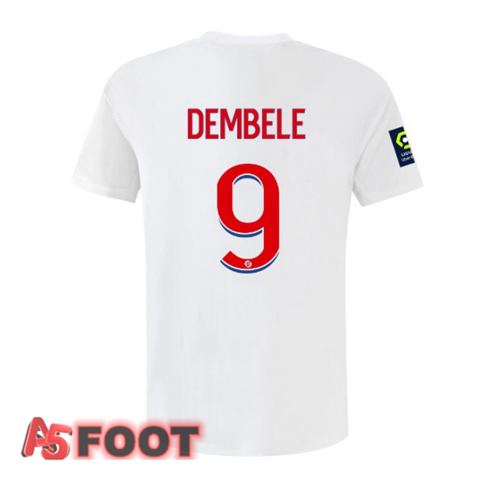 Maillot De Foot Lyon OL (DEMBELE 9) Domicile Blanc 22/23