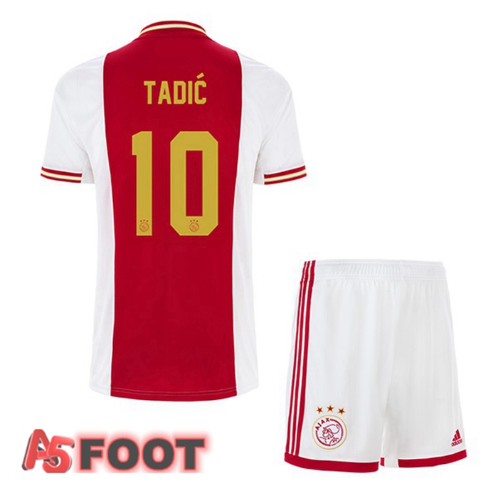 Maillot De Foot AFC Ajax (Tadić 10) Enfant Domicile Blanc Rouge 22/23