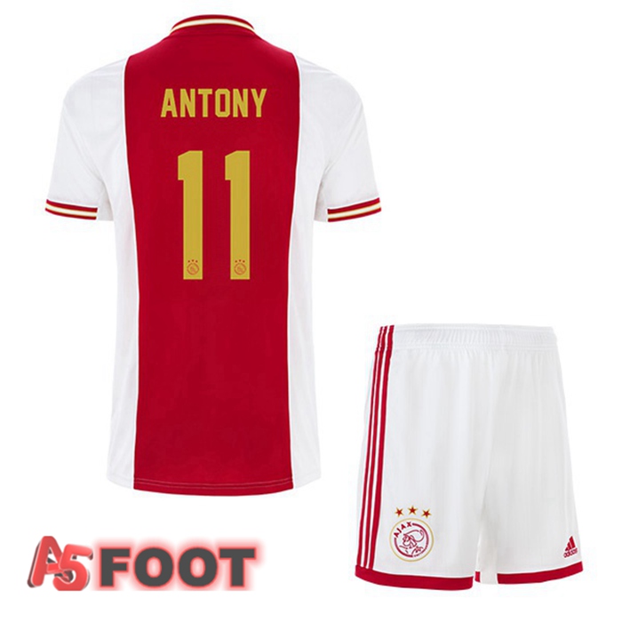 Maillot De Foot AFC Ajax (Antony 11) Enfant Domicile Blanc Rouge 22/23