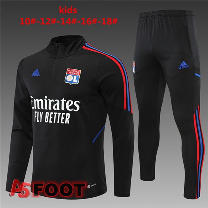 Survetement De Foot Lyon OL Enfant Noir 22/23