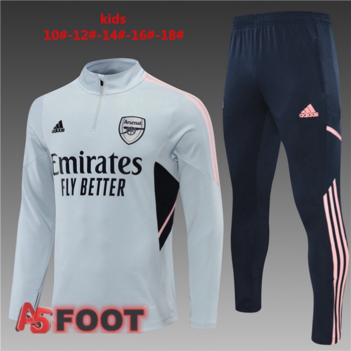 Ensemble Survetement de Foot Arsenal Enfant Gris 2022/2023