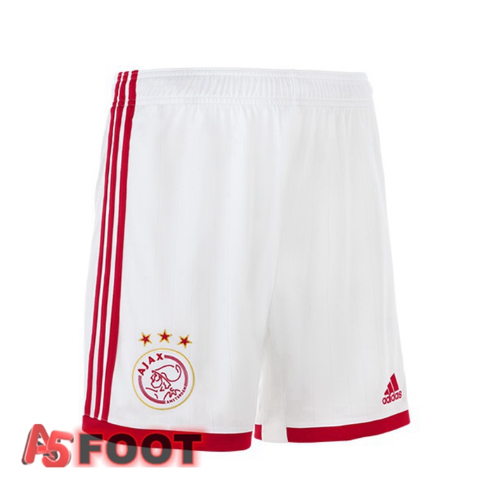 Short De Foot AFC Ajax Domicile Blanc Rouge 22/23