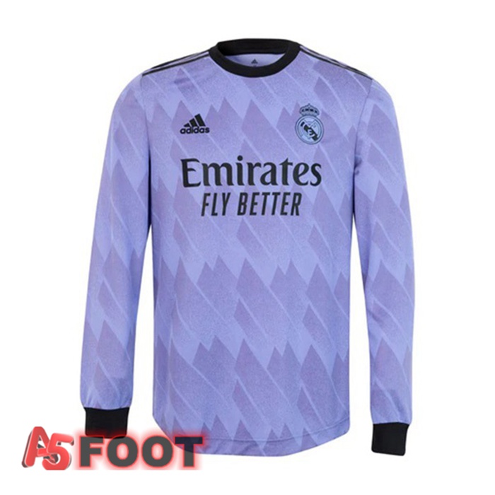 Maillot De Foot Real Madrid Exterieur Manche Longue Pourpre 22/23
