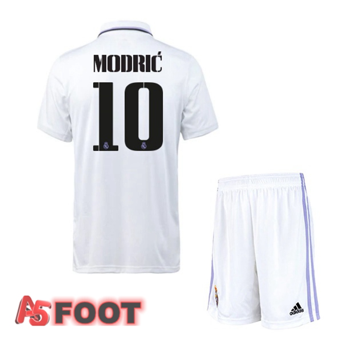 Maillot de Foot Real Madrid (Modrić 10) Enfant Domicile Blanc 2022/2023