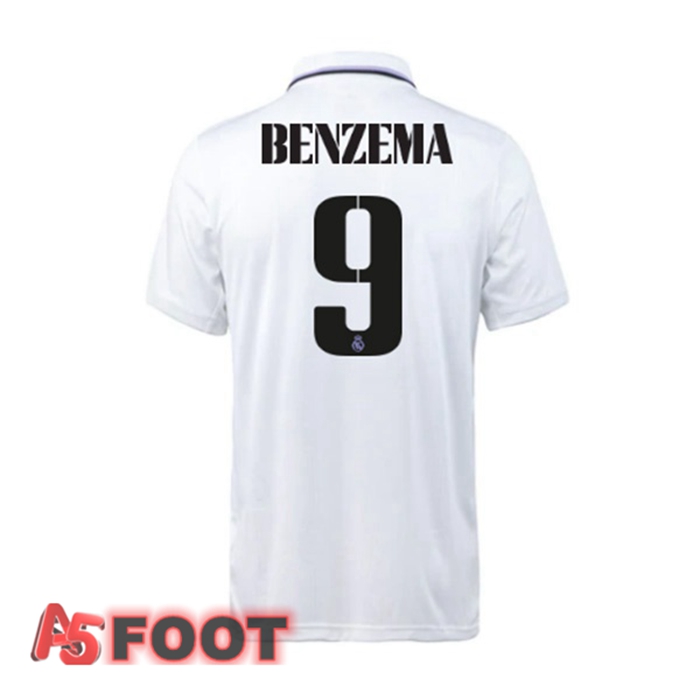 Maillot de Foot Real Madrid (Benzema 9) Domicile Blanc 2022/2023