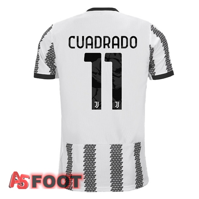 Maillot de Foot Juventus (CUADRADO 11) Domicile Blanc Noir 2022/2023