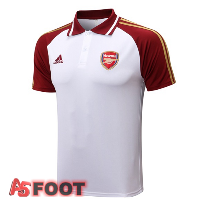 Polo Foot Arsenal Blanc Rouge 2022/2023