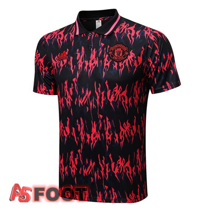 Polo Foot Manchester United Noir Rouge 2022/2023