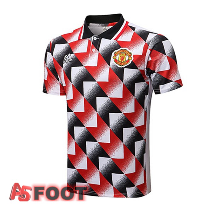 Polo Foot Manchester United Noir Rouge Blanc 2022/2023