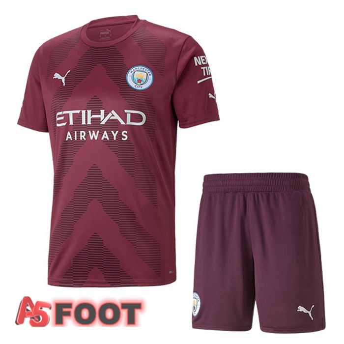 Maillot de Foot Manchester City Enfant Gardien de but Marron 2022/2023