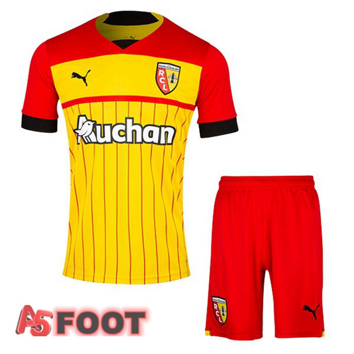 Maillot De Foot RC Lens Enfant Domicile Jaune Rouge 22/23