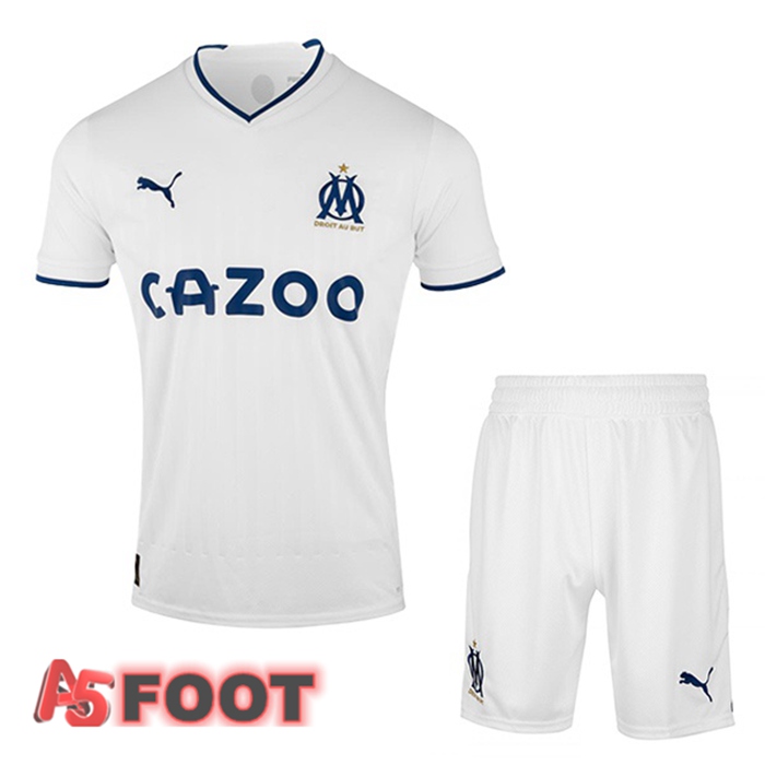 Maillot De Foot Marseille OM Enfant Domicile Blanc 22/23